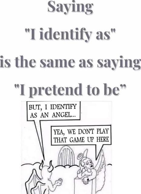Agree or Disagree: saying I identify as is the same thing as saying I am pretending to be?