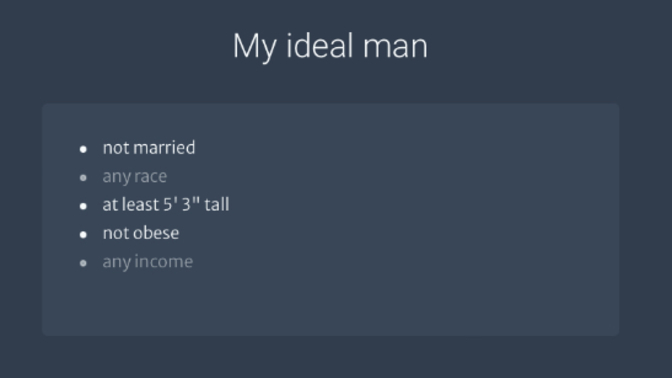 Are my standards to high for a man?