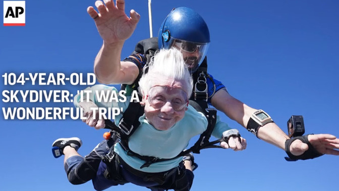 Would you SKYDIVE at age 104?