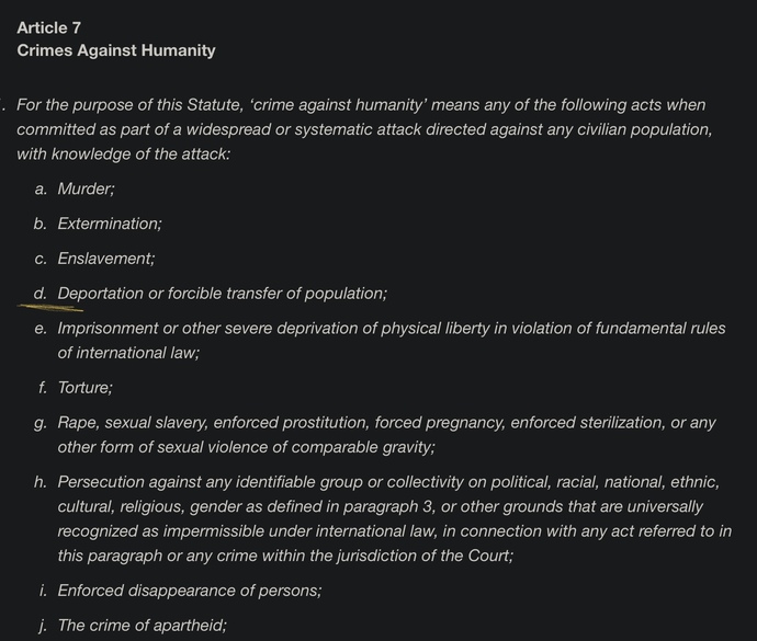 Should Israel be punished for its crimes against humanity?