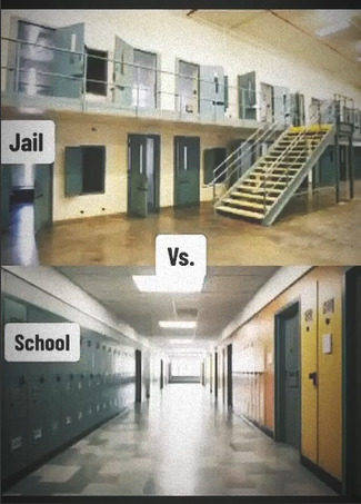 Why do schools resemble prison so much?