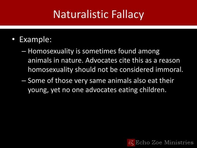 An example of the naturalistic fallacy