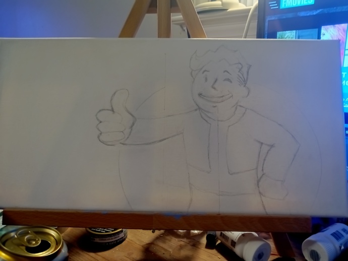 I sketched this out for my next painting for my friends x-mas gift. What do you think so far?
