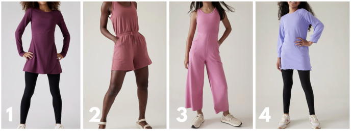 Which of these dresses or overalls look prettier?