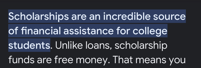 Are scholarships good for studies?