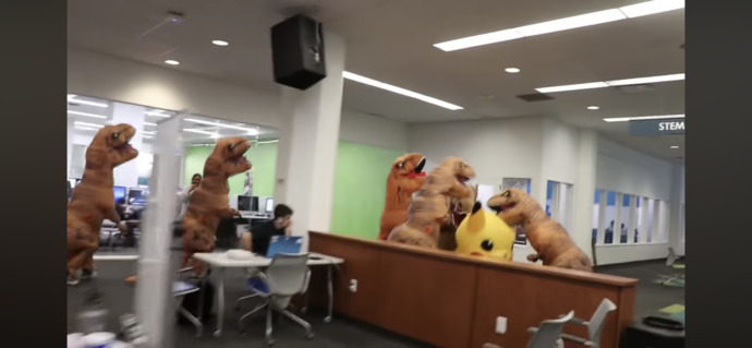 If you saw several T-Rex’s beating the shit out of a pikachu in a library what would you think?