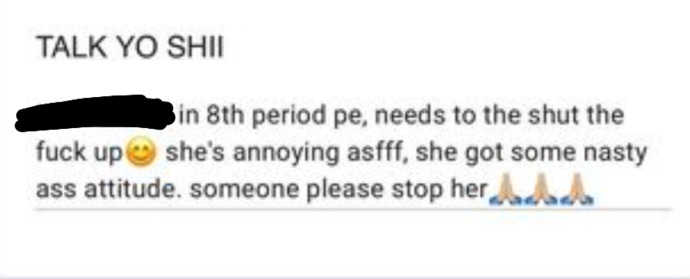 A girl talked shit about me on the High School Tea Page, what do I do?