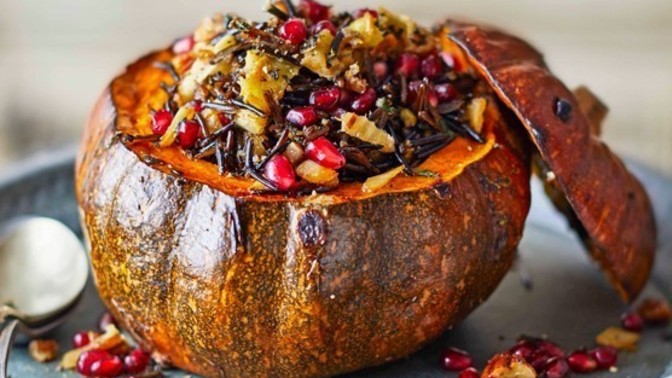 Eating pumpkins Halloween. ?