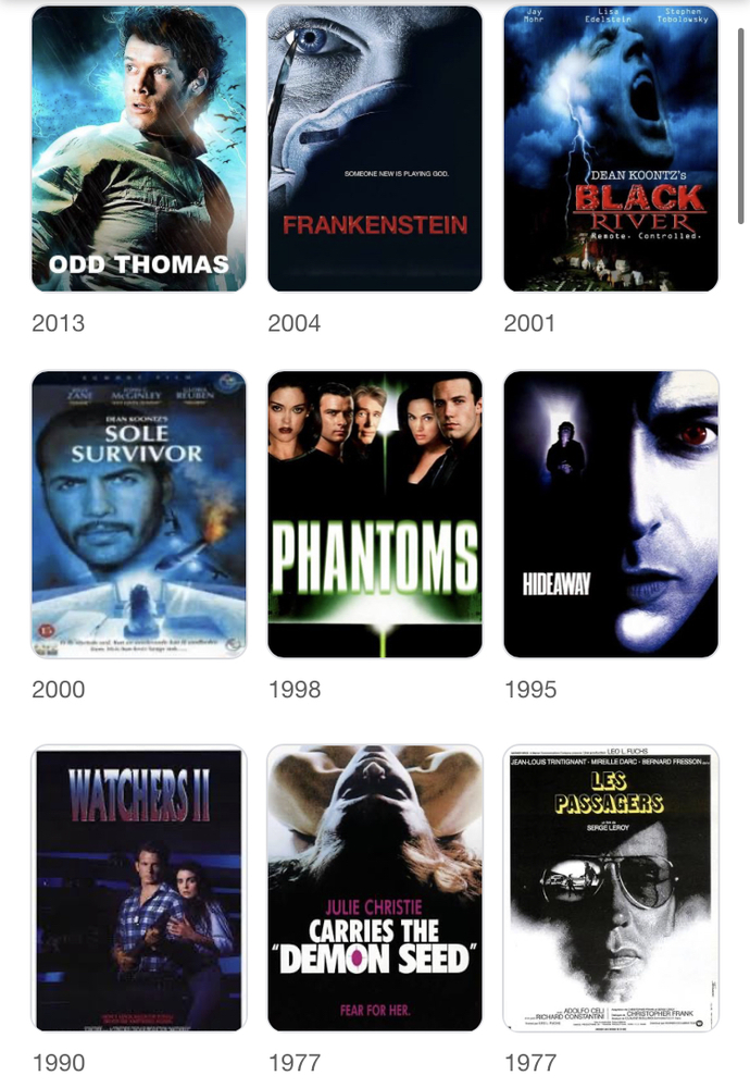Have you read any of the Dean Koontz books or watched any of the films based on them?