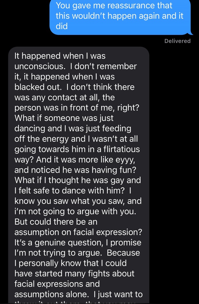 My Girlfriend sent me this after I caught her dancing with another man at a nightclub. Should I leave her?