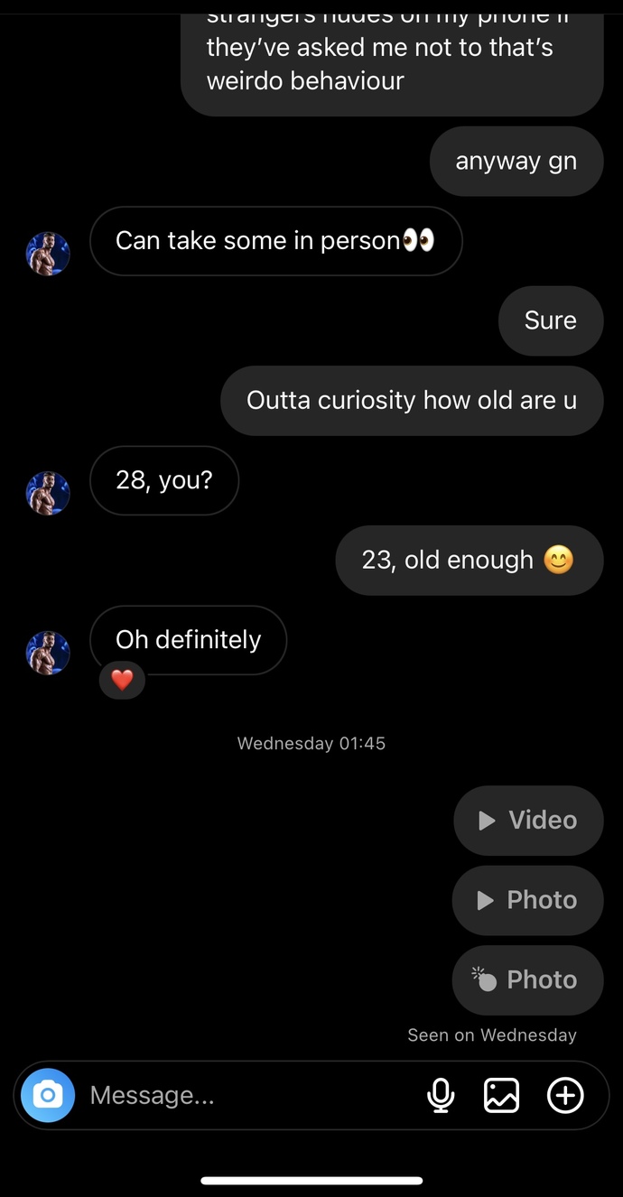 Do you think he seen something he didn’t like in the media I sent. Or he’s uncomfortable I screen grabbed?