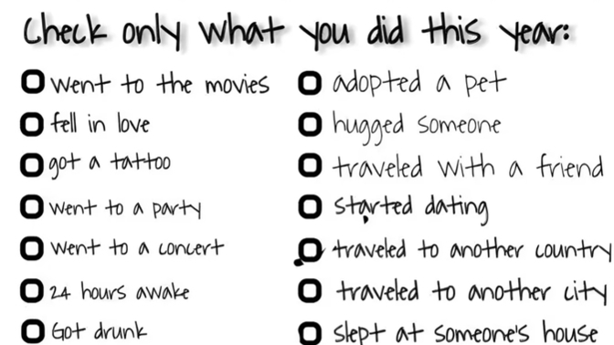 Check only what you did this year?