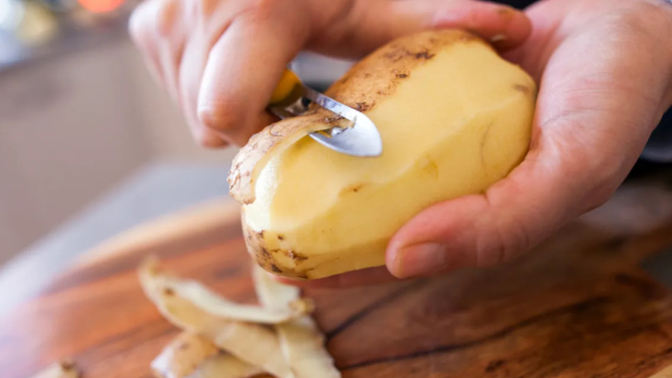 When You Use A Potato Peeler To Peel A Potato Do You Peel AWAY From You Or TWARDS You?