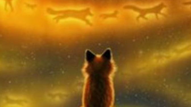 What is this fox doing in this picture?