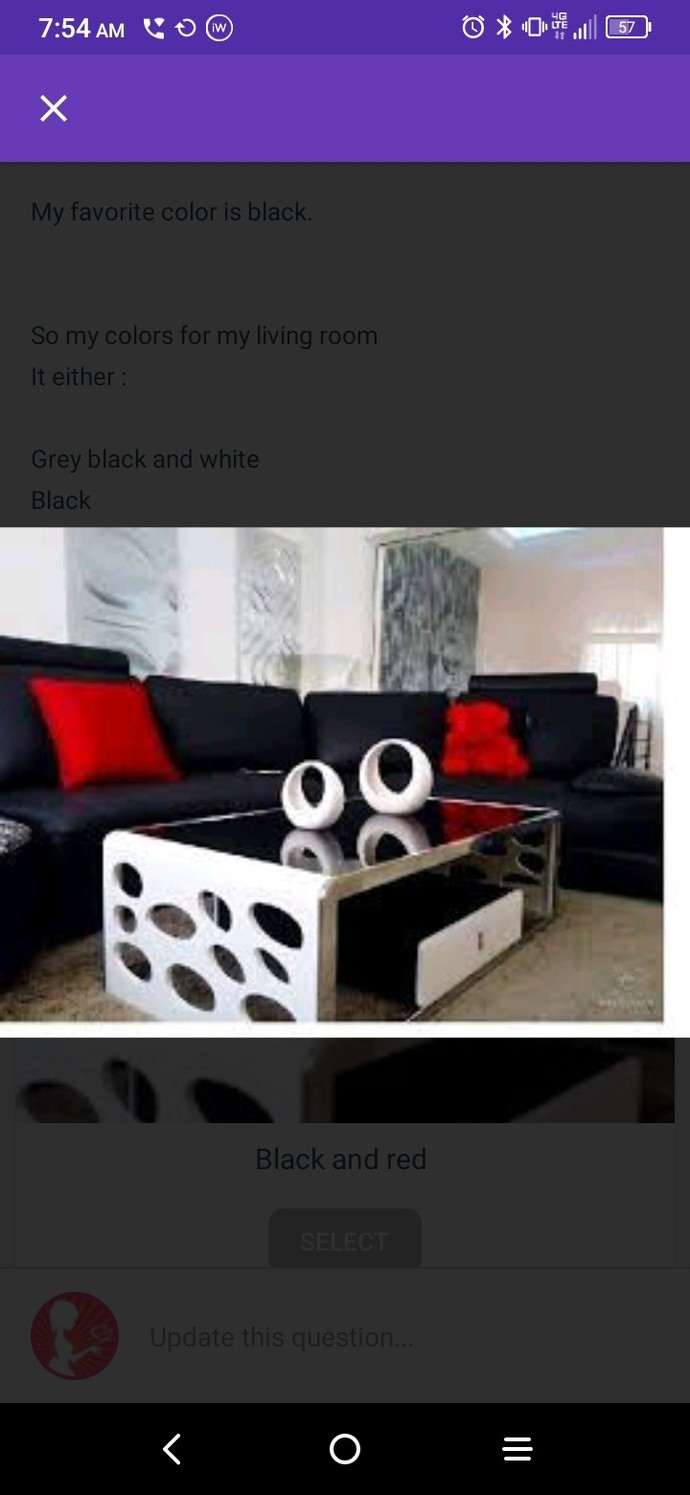 My living room ? Which color ?