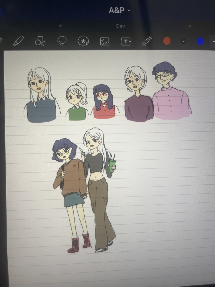I really love doodling stuff like this and thinking of characters and how the genetics in their families would look 😂😅