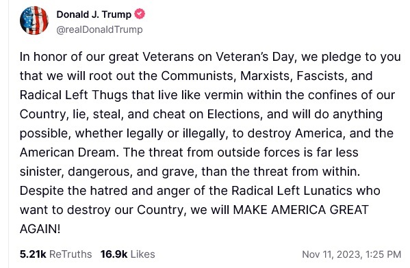 So if you are winning an election properly, and he is beating you in the polls, you will jail them because you are a wannabe mobster?