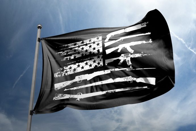Should the stars and stripes on the U.S. flag be replaced with guns, since Americans are so obsessed with them?