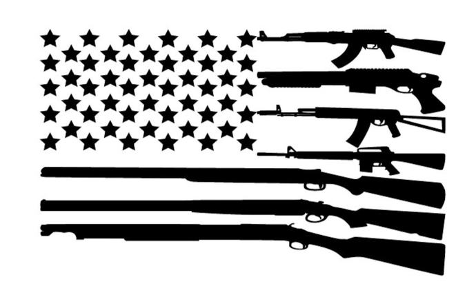 Should the stars and stripes on the U.S. flag be replaced with guns, since Americans are so obsessed with them?