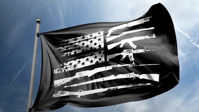 Should the stars and stripes on the U. S. flag be replaced with guns, since Americans are so obsessed with them?