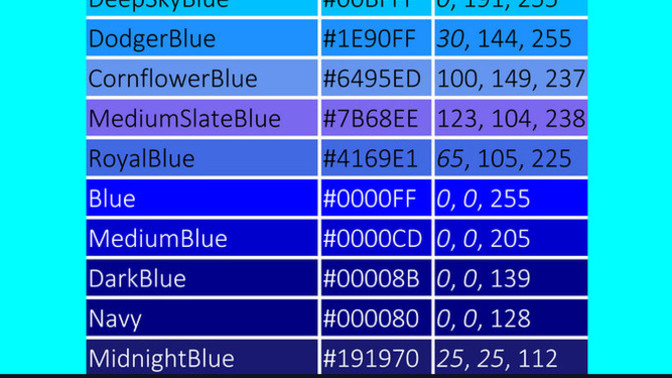 What is your favorite shade of BLUE?