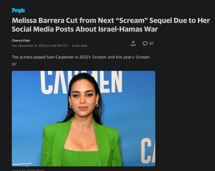 Should…whoever this is have been cut from the Scream reboot for her comment?