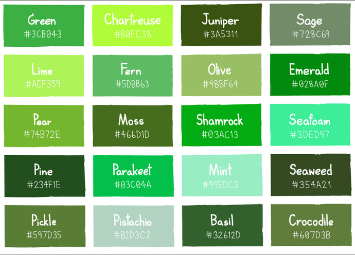 What is your favorite shade of GREEN?