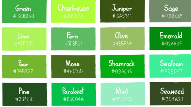 What is your favorite shade of GREEN?