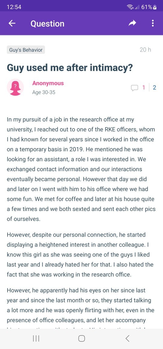 HE USED ME FOR SEX?