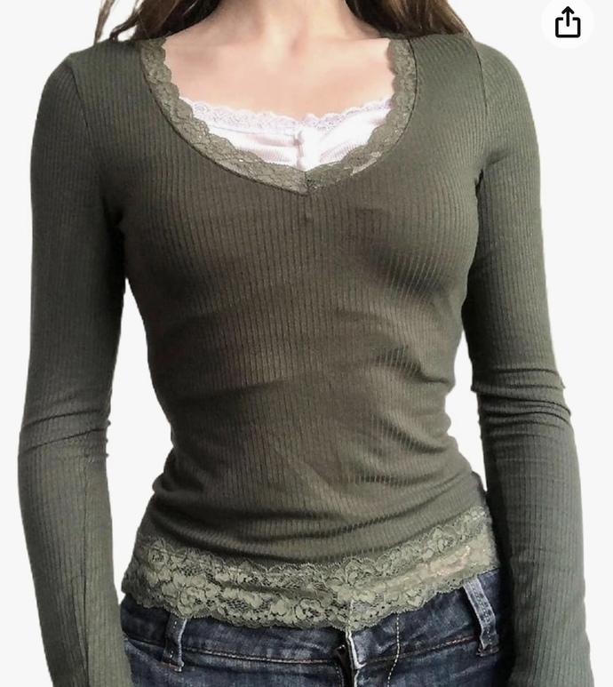 What do you think of the shirt with lace cami trend?