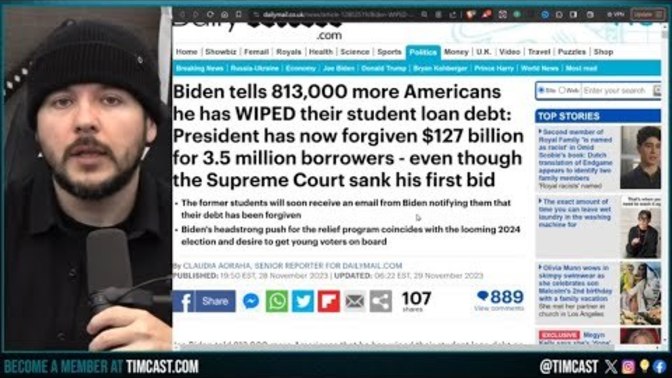 Biden tells 813,000 more Americans he has WIPED their student loan debt. Is this a good thing or a bad thing?