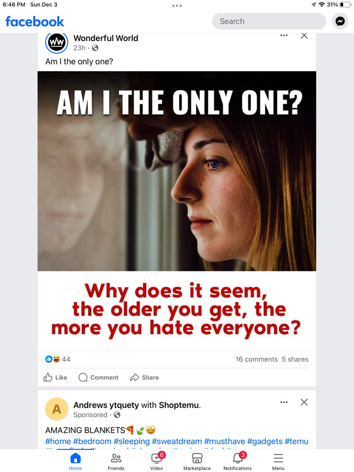 As you get older you hate everyone? Do you think it’s true?