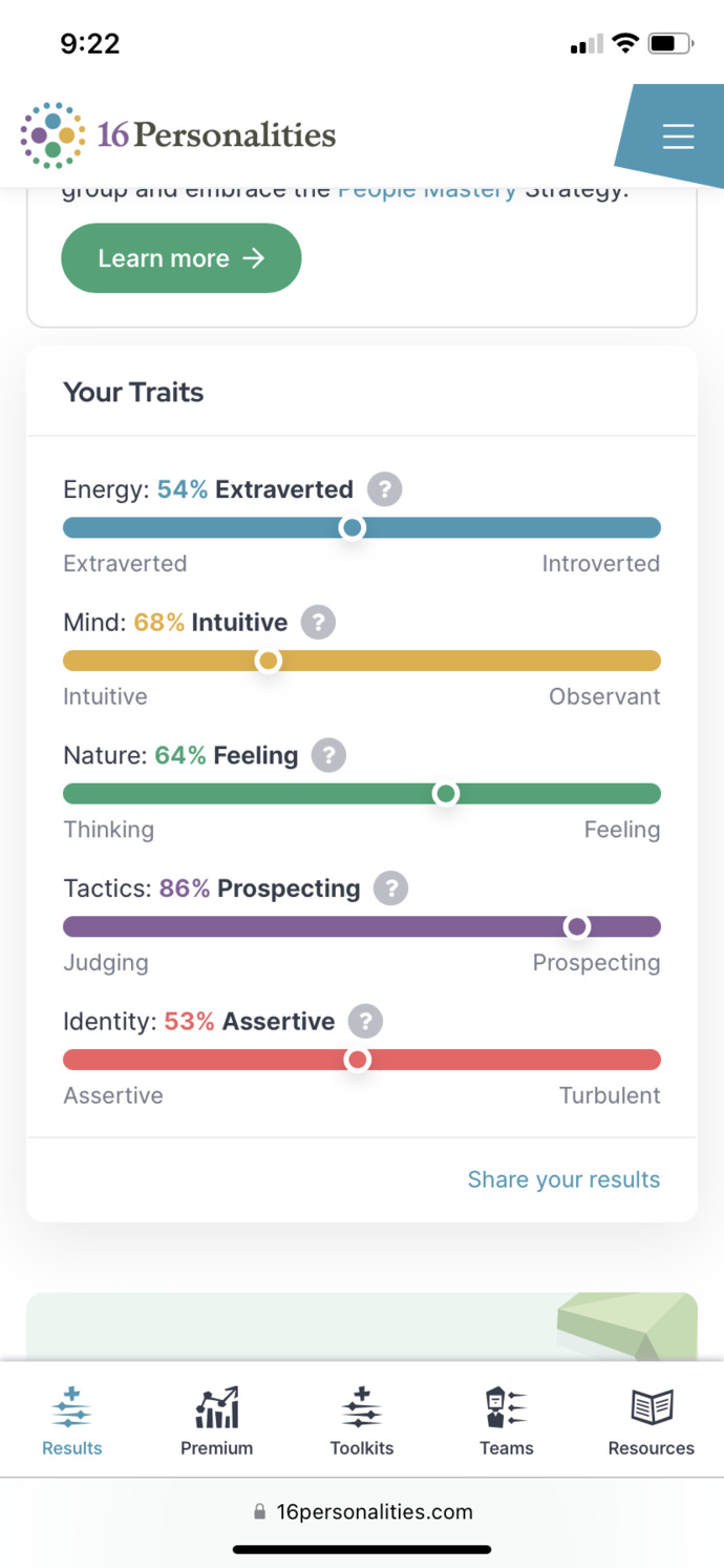 What is your MBTI personality type?