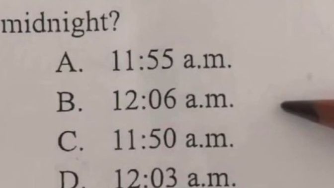 What is the closest time to midnight?