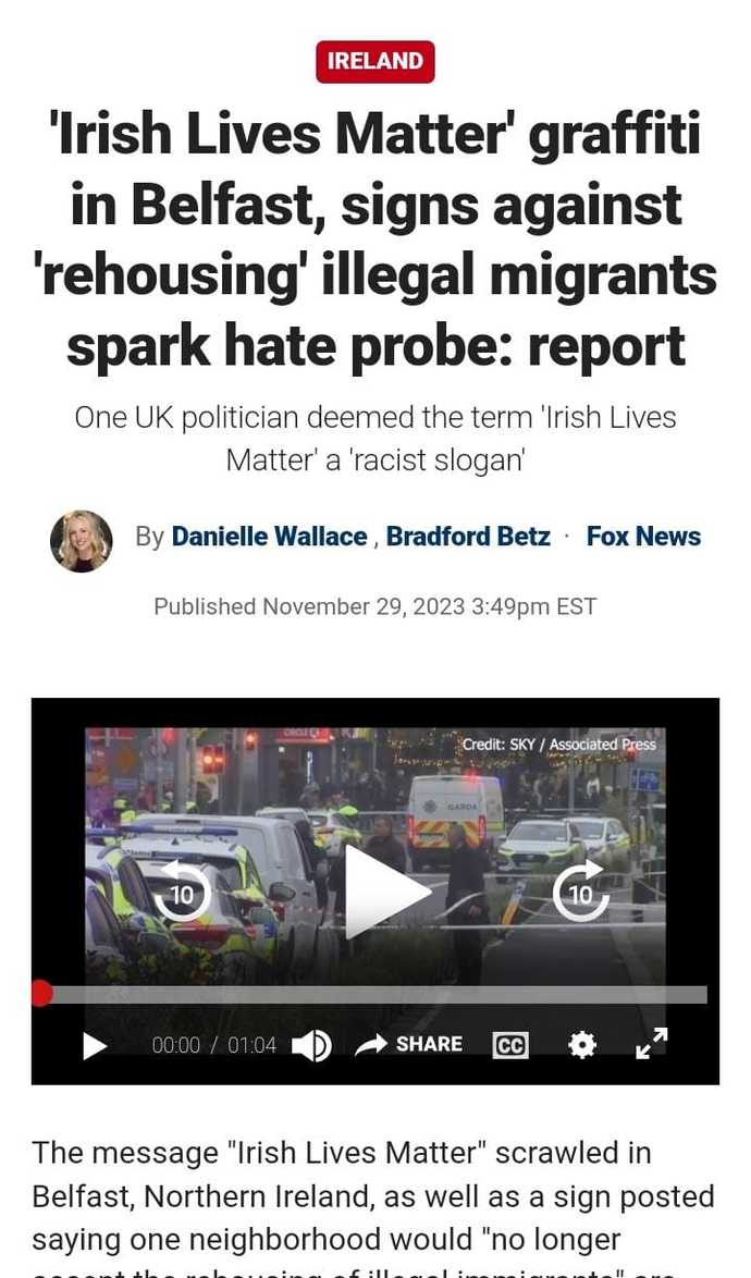 Irish protest 40% population replacement in the next 10 years. Thoughts?