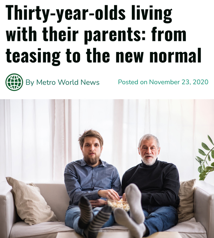 Is it socially acceptable to live with your parents at 30+? If not, do you think it will be normal in next 10 years?