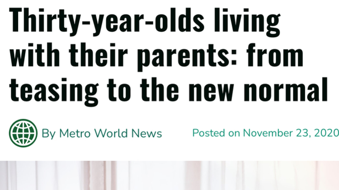 Is it socially acceptable to live with your parents at 30+? If not, do you think it will be normal in next 10 years?