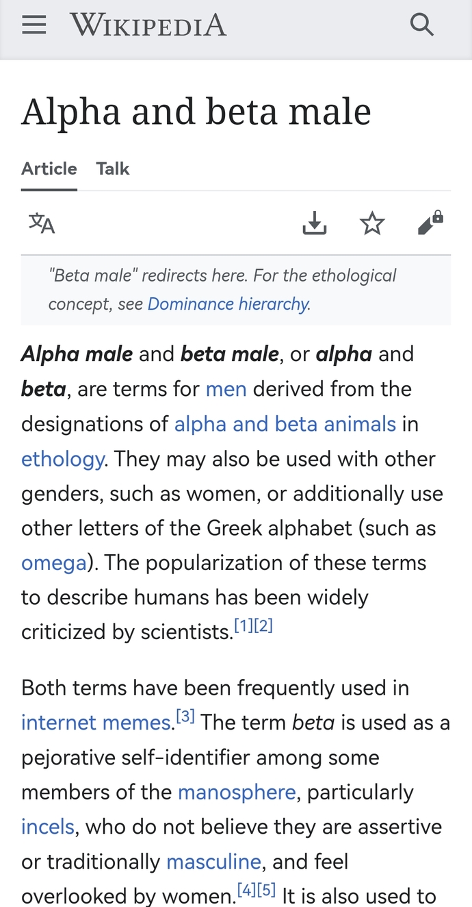 If "Alpha Male" supposedly isn't a term why did Lebron James use it on national TV to describe himself and his peers?