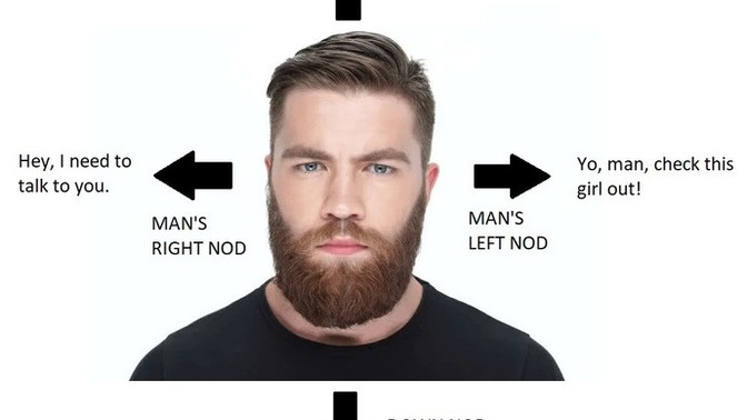 Do women have a similar form of communication like men do with head nods?