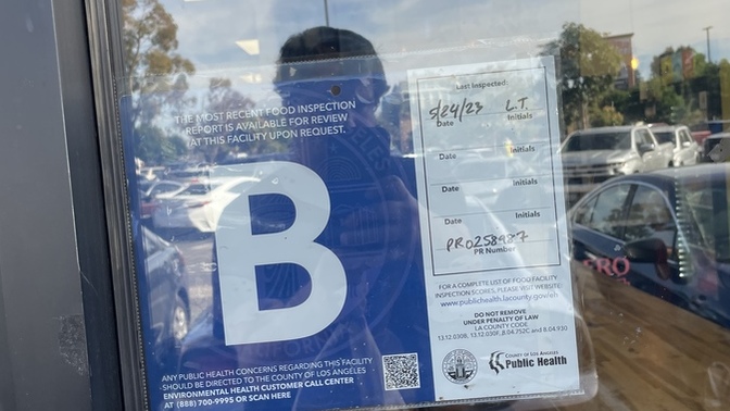 Would you eat at a restaraunt who received a food inspection rating of 'B'?