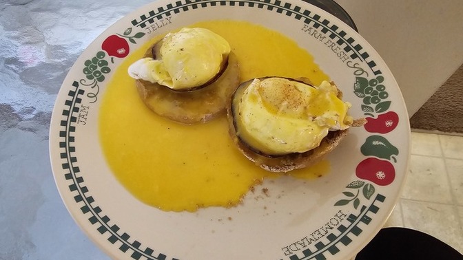 I made eggs benedict this morning. How's it look?