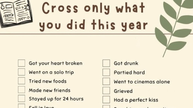CROSS only what you did this year?