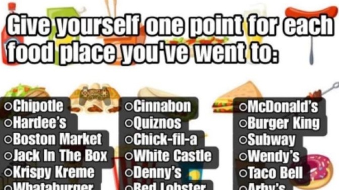 One point for each so how many points you got?