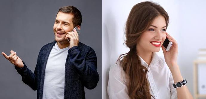How should a man respond when a woman answers the telephone?