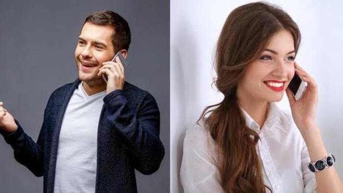 How should a man respond when a woman answers the telephone?