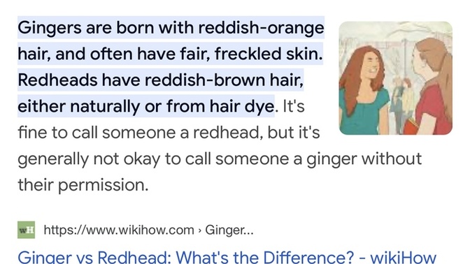 Why is it ok to call anyone a redhead but to call someone a ginger you need their permission?