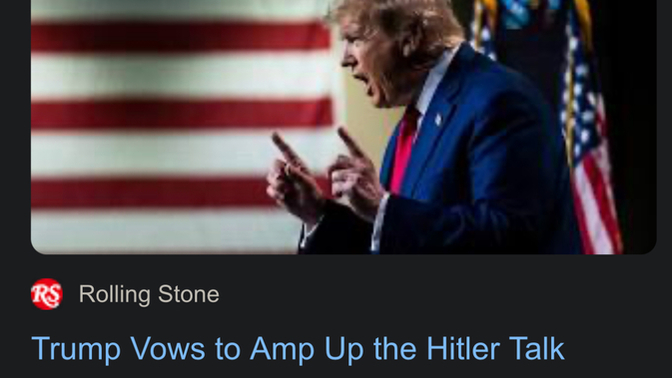 Does it bother right wingers that their presumptive candidate compares himself to Hitler?