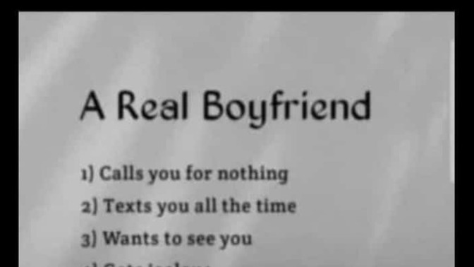 How does a real boyfriend behave?