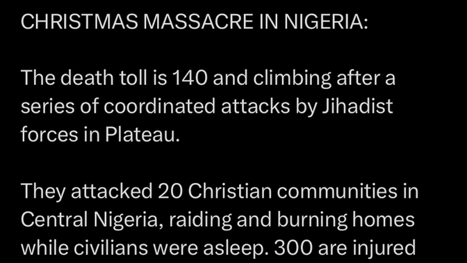 Christmas massacre in Nigeria! What do you think?