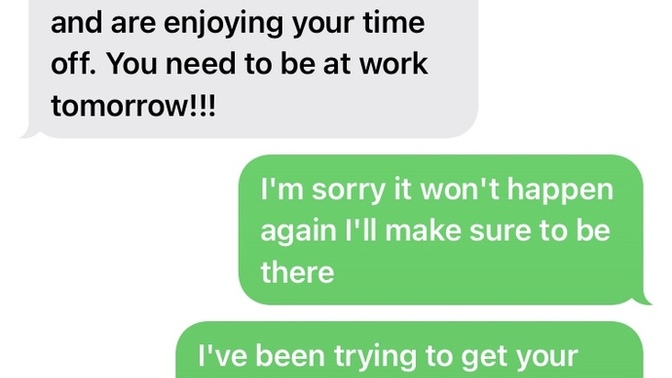 Was my boss rude?( the grey text)?